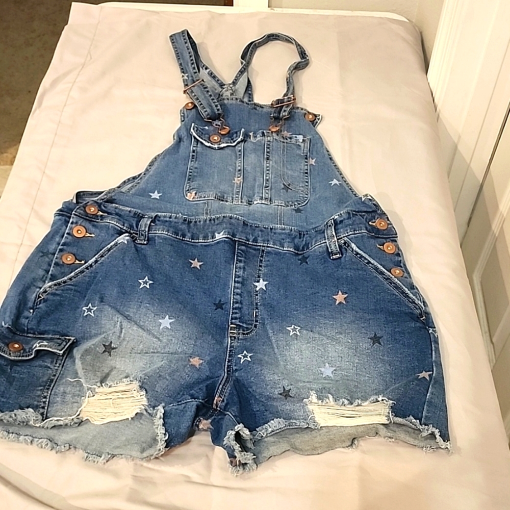 Denim Overall Shorts